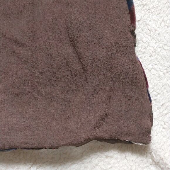 Elaine Gold Collection XIIX Scarf Brown Floral Silk Blend Velvet Burnout Fairy - Picture 5 of 7